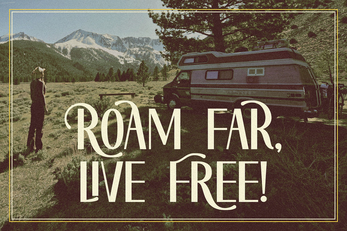 Road Trip - Retro Label Font, a Sans Serif Font by JumboDesign (Photo 4 of 5)