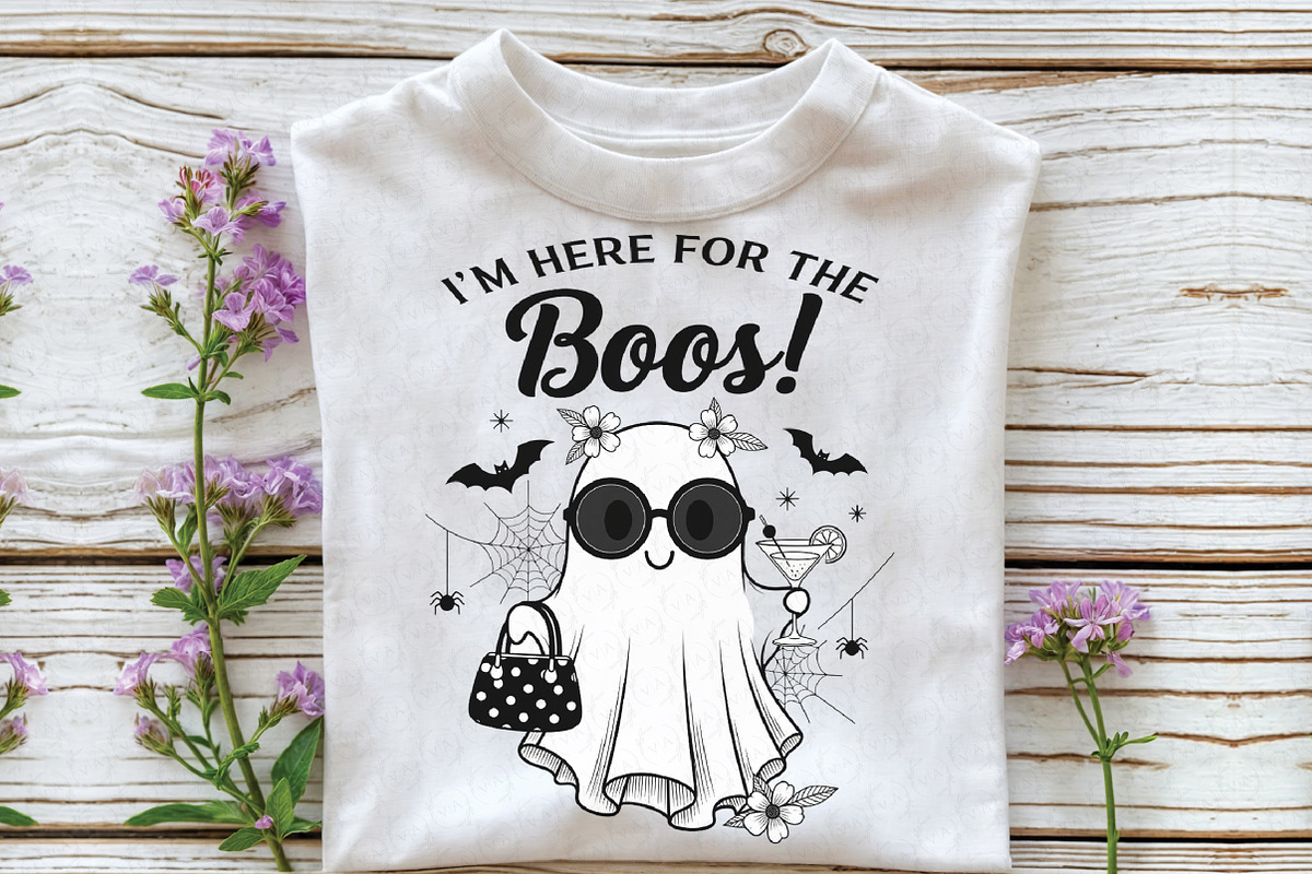 I'm Here for the Boos, Halloween PNG, an Illustration by Craft Nest (Photo 2 of 6)