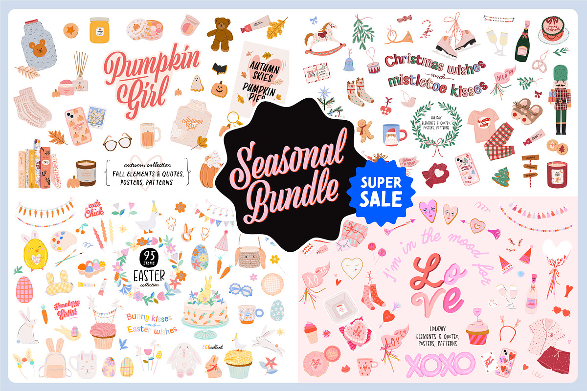 Seasonal Holidays BUNDLE, a Seasonal Illustration by Ruslana Lubenets (Photo 1 of 19)