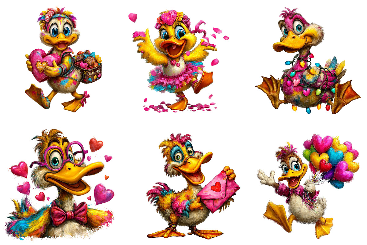 Valentines duck clipart, an Illustration by CreationArt (Photo 5 of 7)
