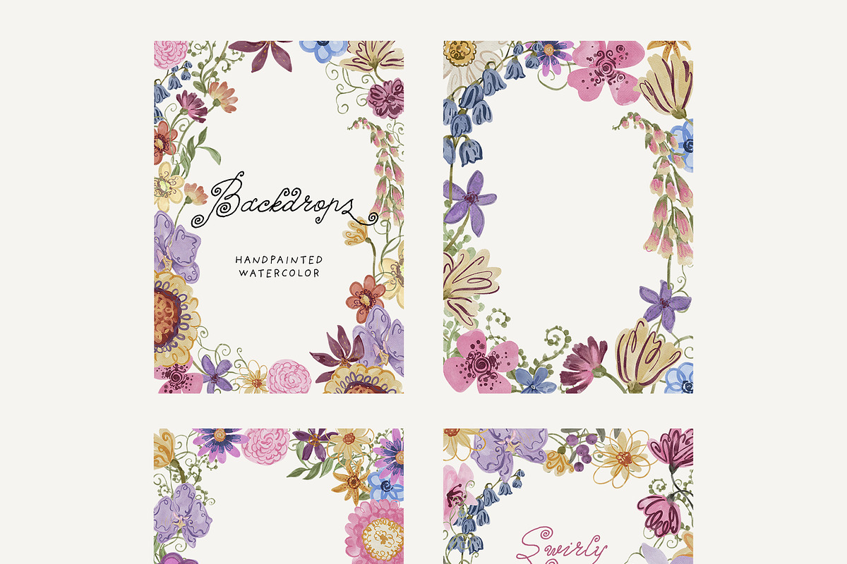 Whimsical Swirly Garden Florals, a Decorative Illustration by SunnyAfternoons (Photo 13 of 17)