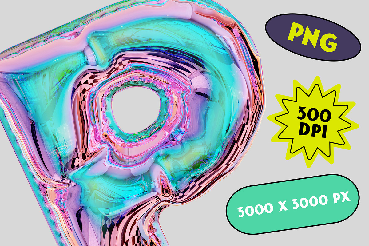 Blow - 3D Holographic Font, a Graphic by Alina Sh (Photo 3 of 7)
