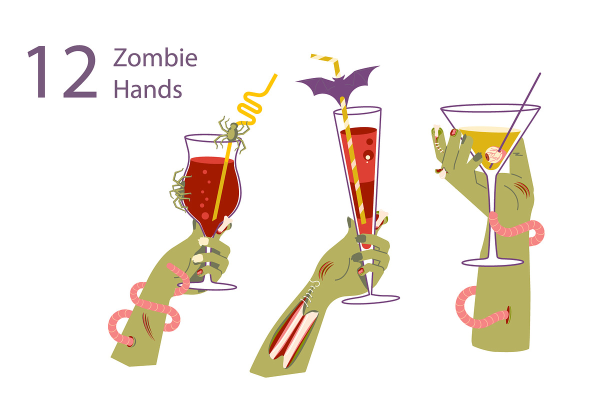 Zombie hands with bloody cocktails, a Graphic by Lucky Shop (Photo 2 of 5)