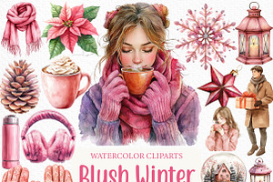 Blush Winter Clipart, an Illustration by Craft Nest