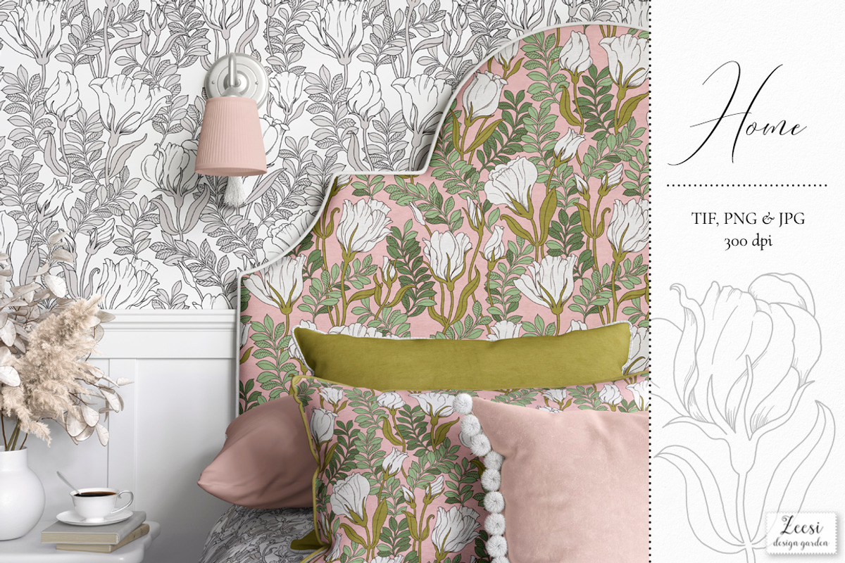Lisian Floral Pattterns & Motifs, a Pattern Graphic by Zeesi Design Garden (Photo 6 of 11)