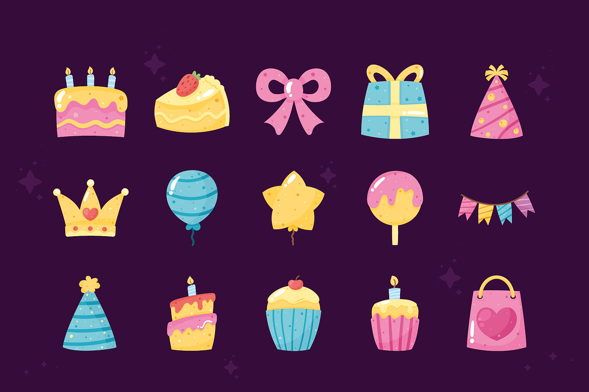Birthday Party Illustration Set