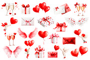 Watercolor Valentine's Day clipart, an Object Illustration by Evgeniia (Thumbnail 2 of 4)