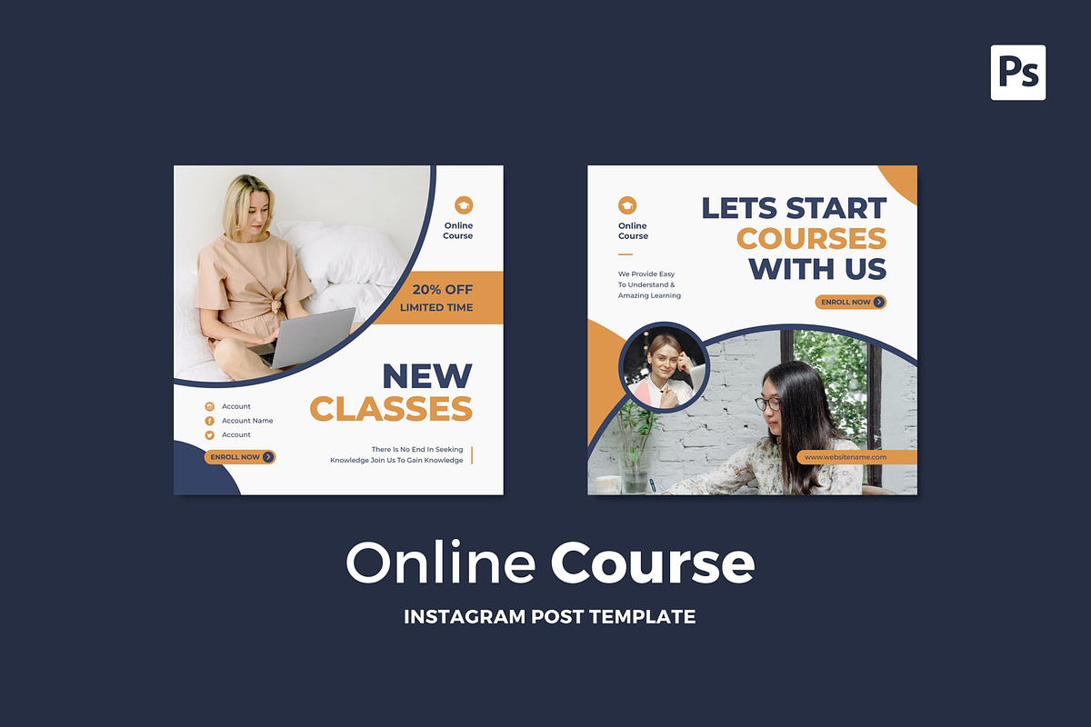 Online Course Instagram Post, a Social Media Template by CavenArt (Photo 2 of 5)