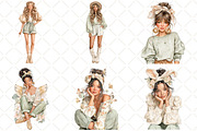 Whimsical Spring Girl Clipart, an Illustration by Black Bird Studio (Thumbnail 4 of 5)