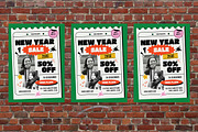Green Indie New Year Sale Flyer Set, a Flyer Template by Aiyari Graphic (Thumbnail 3 of 3)