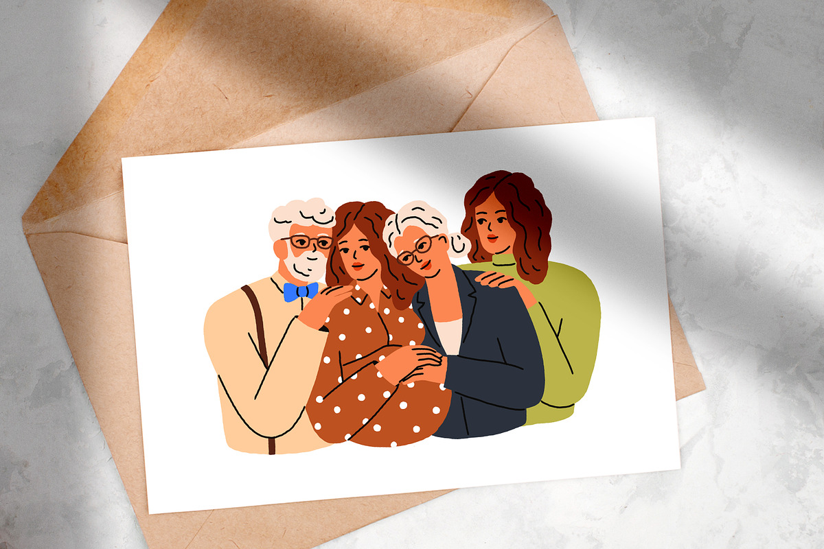 Children care about senior parents, a Person Illustration by Good Studio (Photo 8 of 8)