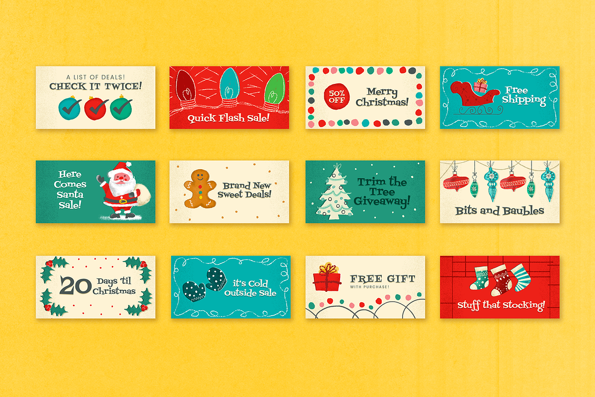 Mid-Century Christmas Social Pack, a Social Media Template by Hues of Hodges (Photo 4 of 6)