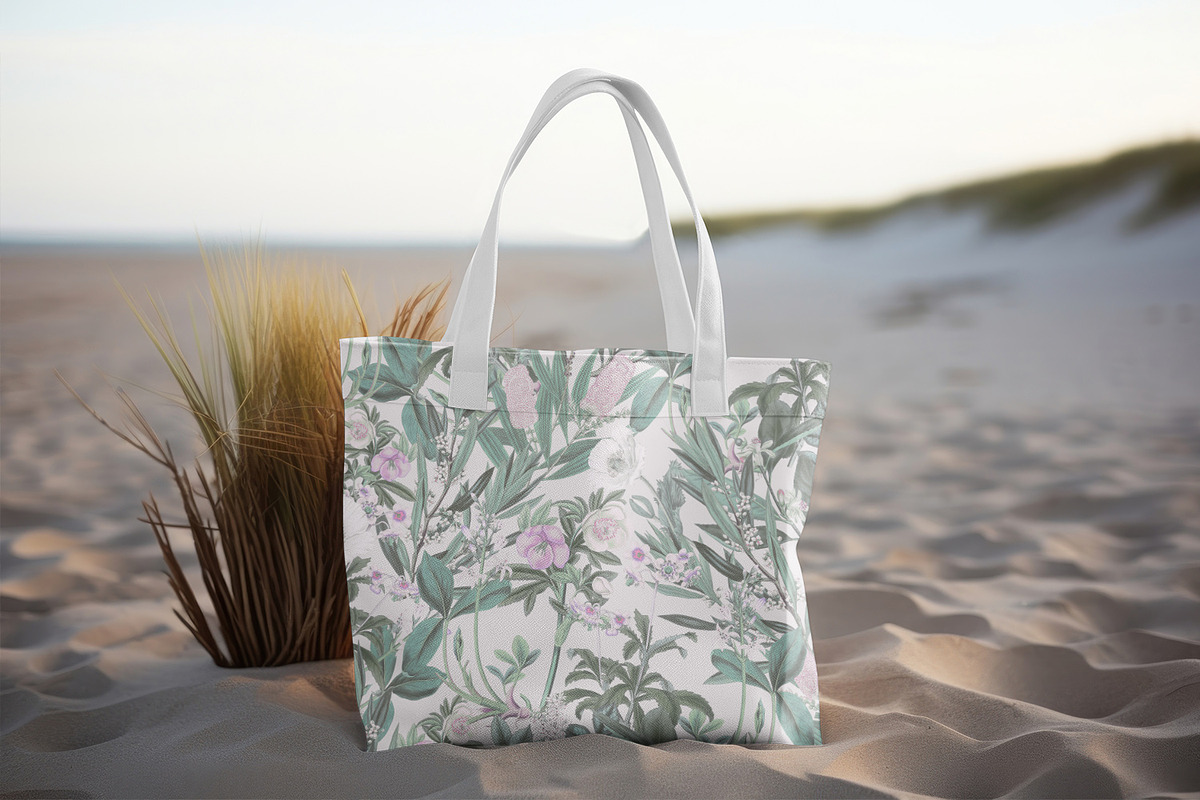 Mint Pink Flower Wallpaper, a Wallpaper Graphic by MalyskaStudio (Photo 2 of 6)