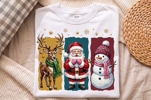 Christmas Santa Reindeer Snowman Png, an Object Illustration by Libby Wishes