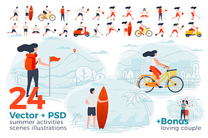 Summer Activities Illustrations Set