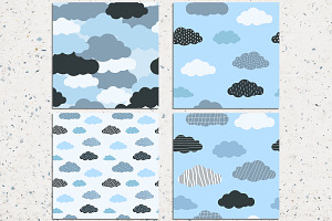 Clouds Seamless Pattern Pack