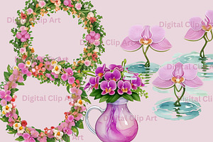 Orchid Flower Clip Art Design