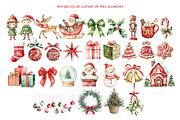Classic Christmas watercolor clipart, a Graphic by AquarelleSpace (Thumbnail 2 of 4)