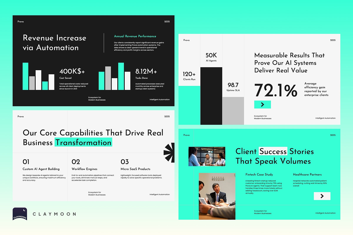 AI Automation Agency Pitch Deck, a Presentation Template by Claymoon Lab (Photo 6 of 7)