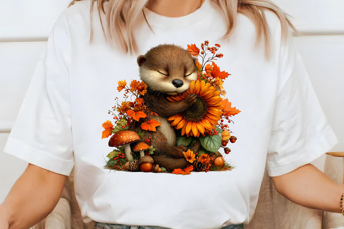 Whimsical Autumn Fall Otter Clipart, a Seasonal Illustration by Designworld (Photo 8 of 10)