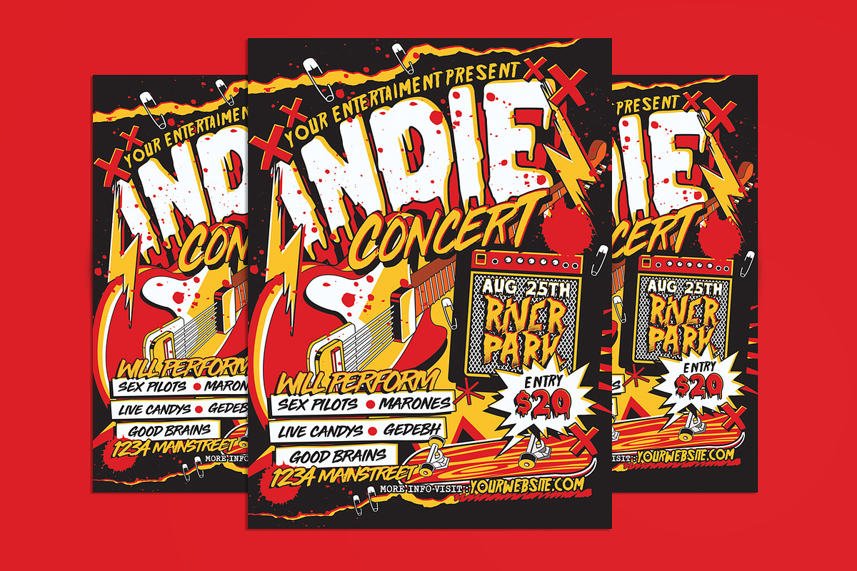 Indie Music Concert Flyer, a Flyer Template by Muhamad Iqbal hidayat (Photo 1 of 4)