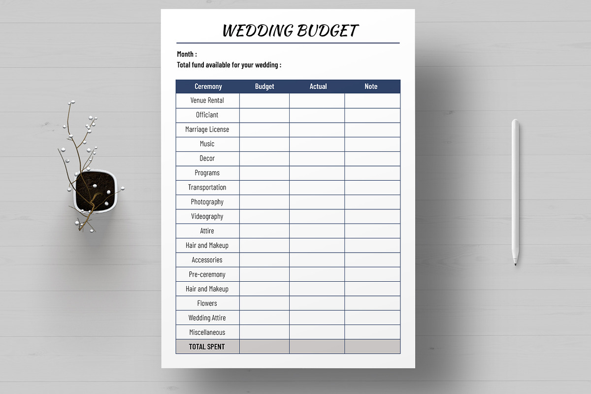 Wedding Budget Template, a Stationery Template by MightyDesign (Photo 1 of 8)