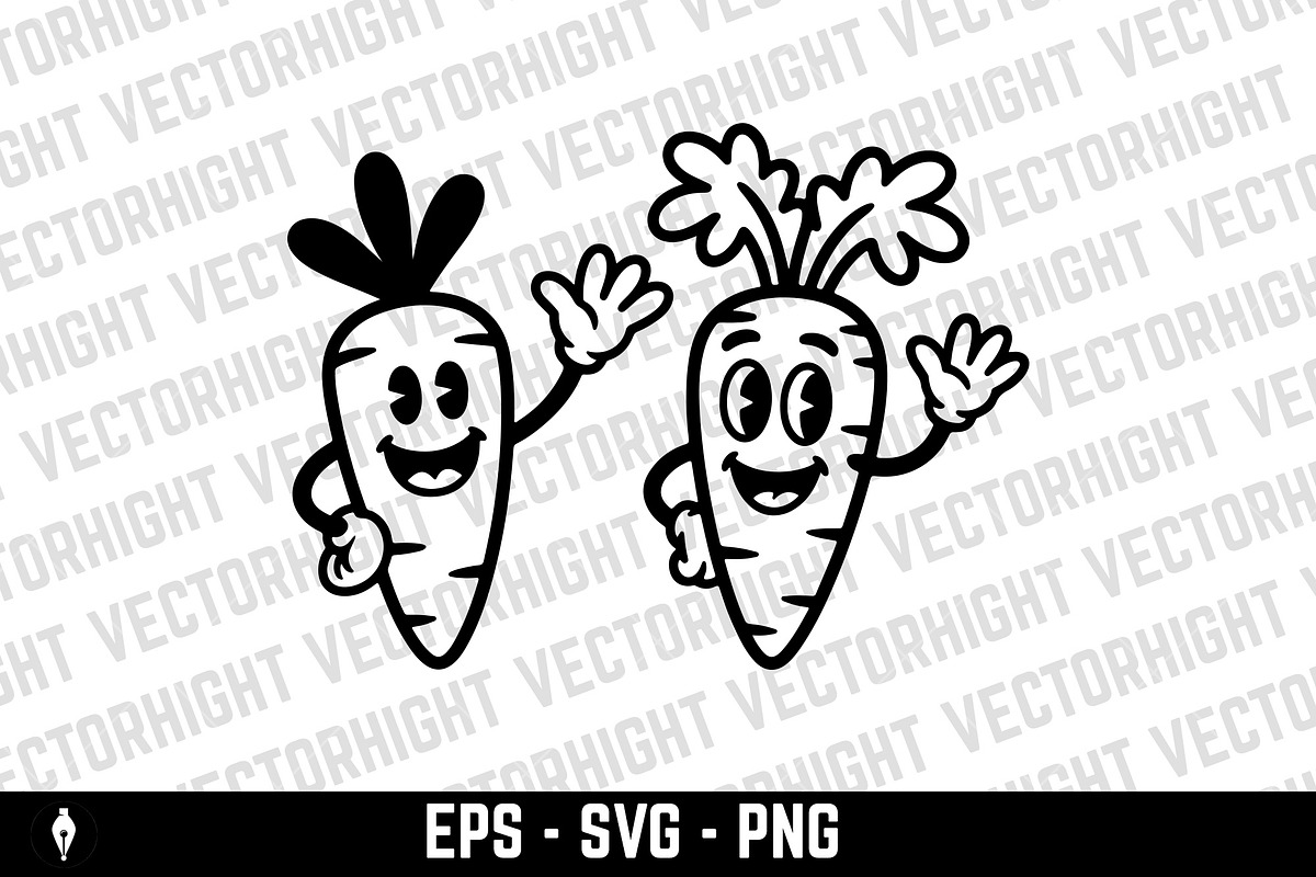 Mascot of a cheerful carrot, a Food Illustration by Vectorhight (Photo 2 of 3)