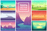 %SALE% -Stylized vector landscapes, a Wallpaper Graphic by VectorVision (Thumbnail 1 of 7)
