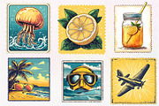 Yellow Summer Postage Stamps Clipart, an Illustration by CreationArt (Thumbnail 2 of 9)