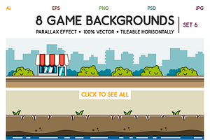 8 Game Backgrounds Set 6