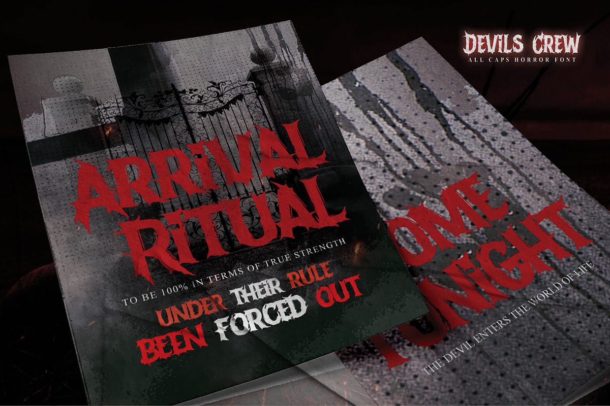 Devils Crew - All Caps Horror Font, a Font by Gassstype (Photo 4 of 8)