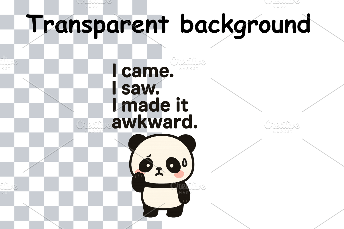 Funny Awkward Panda Sublimation, an Animal Illustration by Smillyy Threads (Photo 2 of 6)
