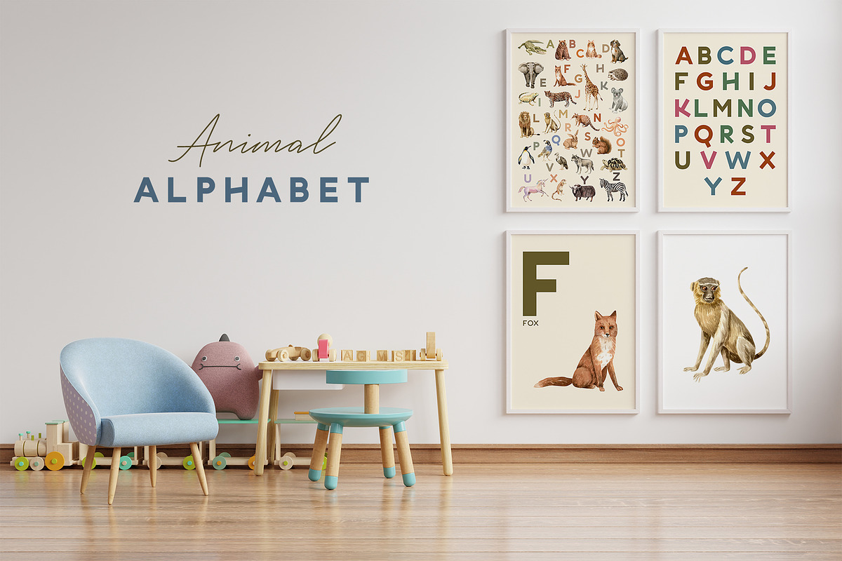 Kids Animal Alphabet and Letter Card, an Animal Illustration by Julia M. Watercolor (Photo 2 of 10)