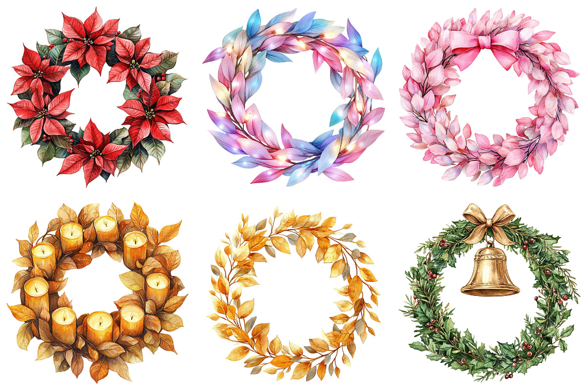 Christmas Wreath Drawing Clipart, an Illustration by Daily.Designs (Photo 5 of 5)