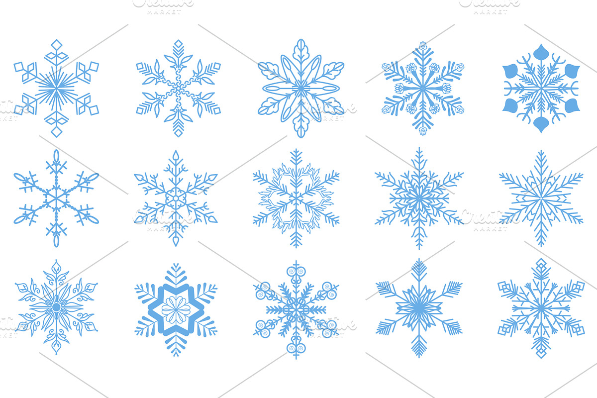 Christmas Snowflake Set, an Object Illustration by alexdndz