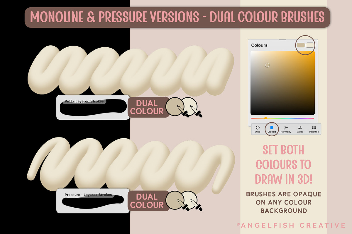 Puff 3D Brushes for Procreate, a Brush Add-On by AngelfishCreative (Photo 2 of 10)