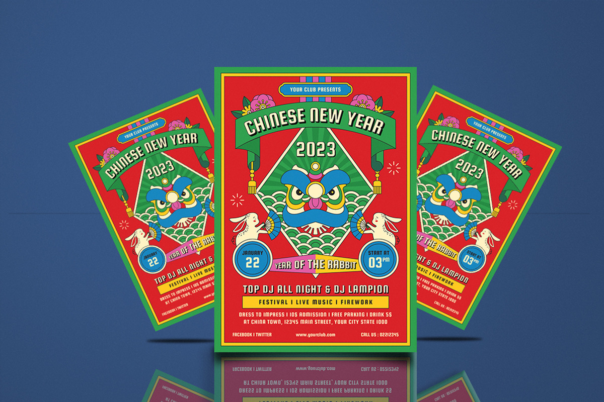 Chinese New Years Party Flyer 2023, a Templates & Theme by Totem Design Studio (Photo 4 of 6)