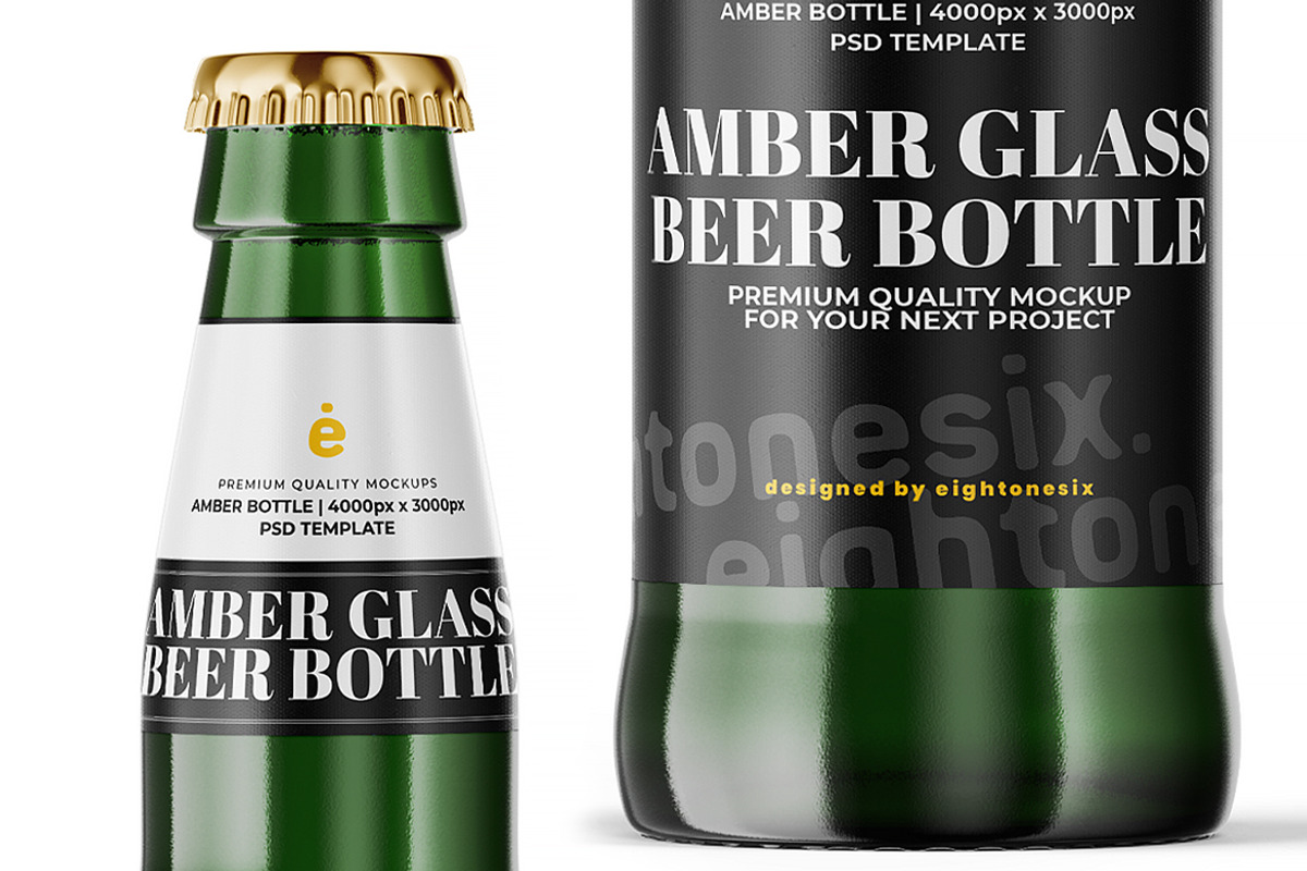 Beer Bottle Mock-Up Template, a Cups & Container Mockup by Designer Dude (Photo 2 of 3)