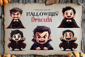 Cute Cartoon Dracula. TShirt Sticker