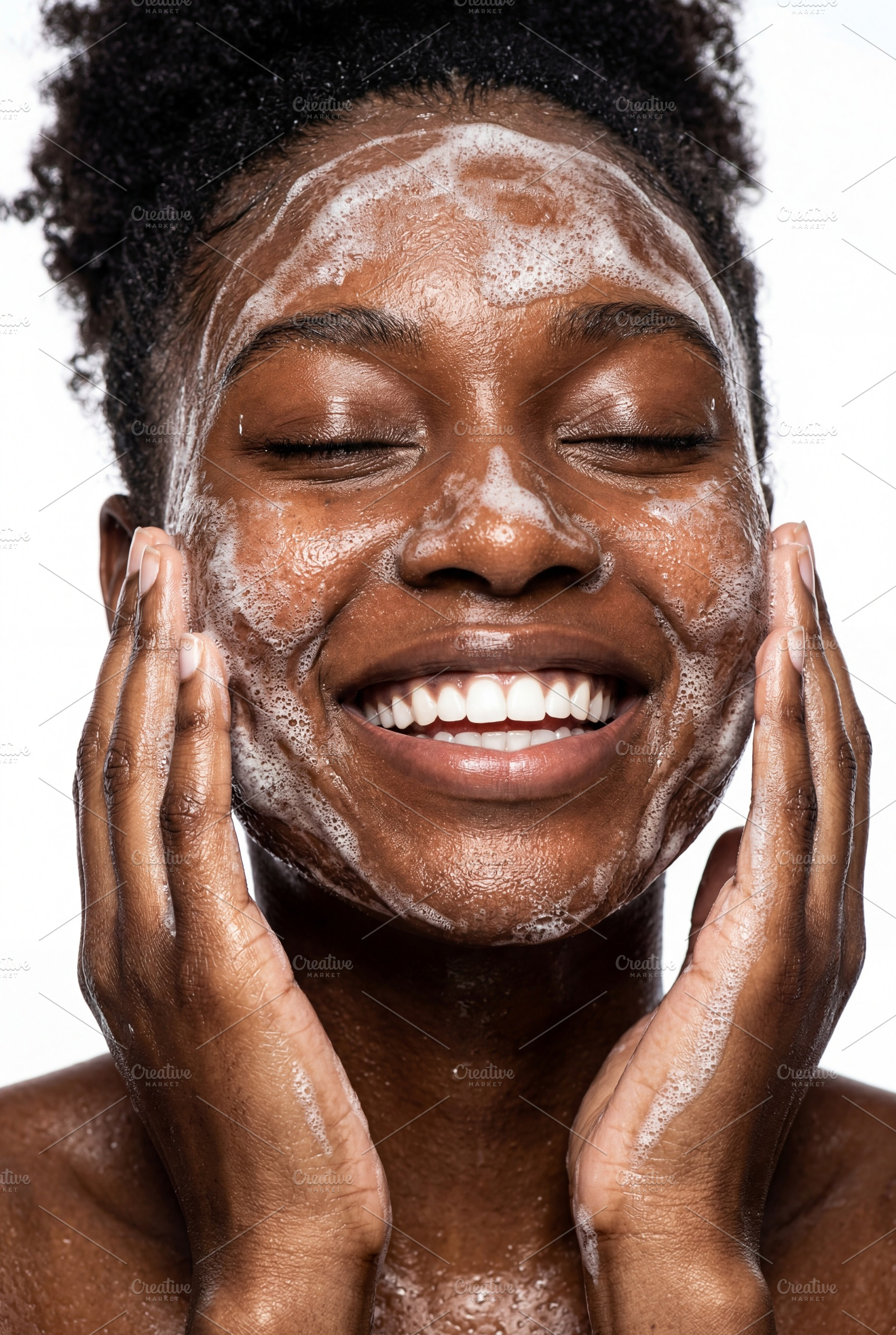 Woman Washing Face with Foam, a Beauty & Fashion Photo by Virgo Studio