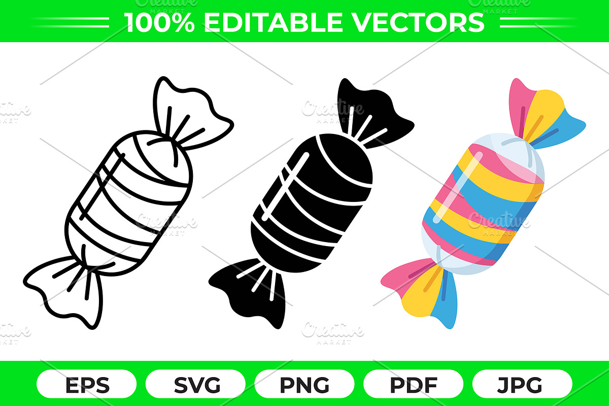 Wrapped Candy Vector Trio Pack, an Object Graphic by Artonix (Photo 1 of 3)