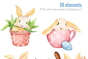 Cute Easter bunny Clipart PNG, a Seasonal Illustration by Mespilia (Thumbnail 2 of 5)