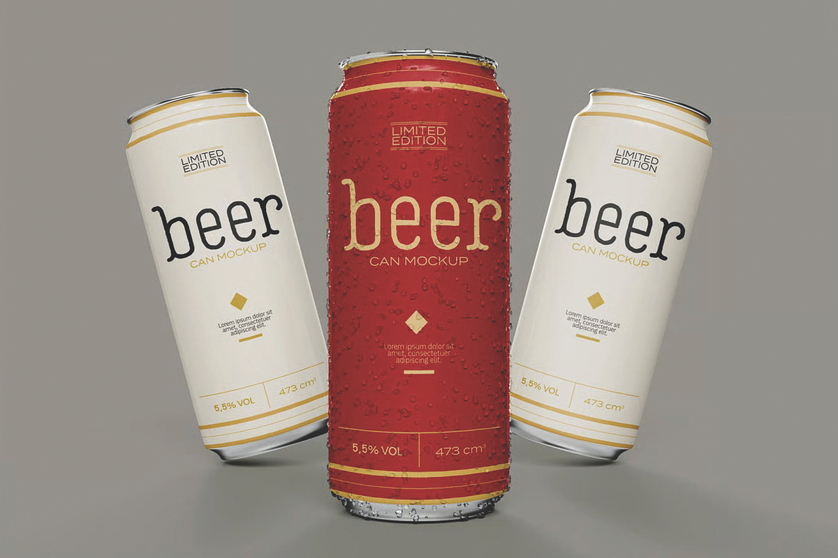 Beer or Soda Cans Mockup, an Advertising Mockup by skybluecreative (Photo 1 of 3)