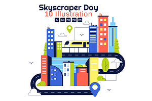 10 Skyscraper Day Illustration, a Technology Illustration by denayunebgt