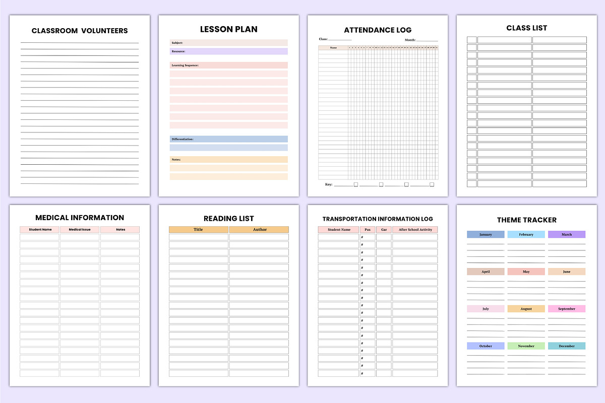 2025 Teacher Planner Canva Template