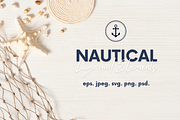 Nautical Marine Element Badges Logos, a Decorative Illustration by Iryna Danyliuk (Thumbnail 1 of 5)