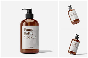 Amber Pump Bottle Mockup Vol.1