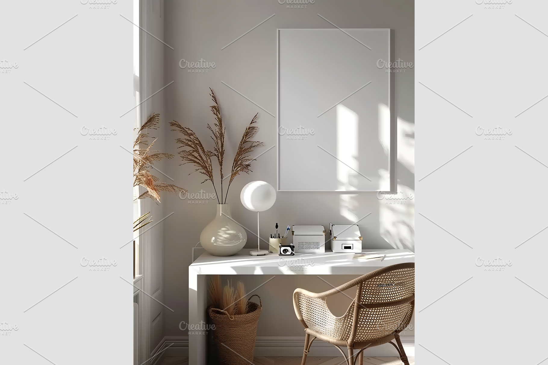 Frame Mockup in a Workplace Interior, an Architecture Photo by GFXCity