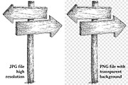 Ink drawings of old wooden signposts, an Object Illustration by javi.ruiz (Thumbnail 2 of 6)
