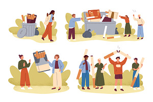 People quit smoking cigarettes set, a Healthcare Illustration by Good Studio